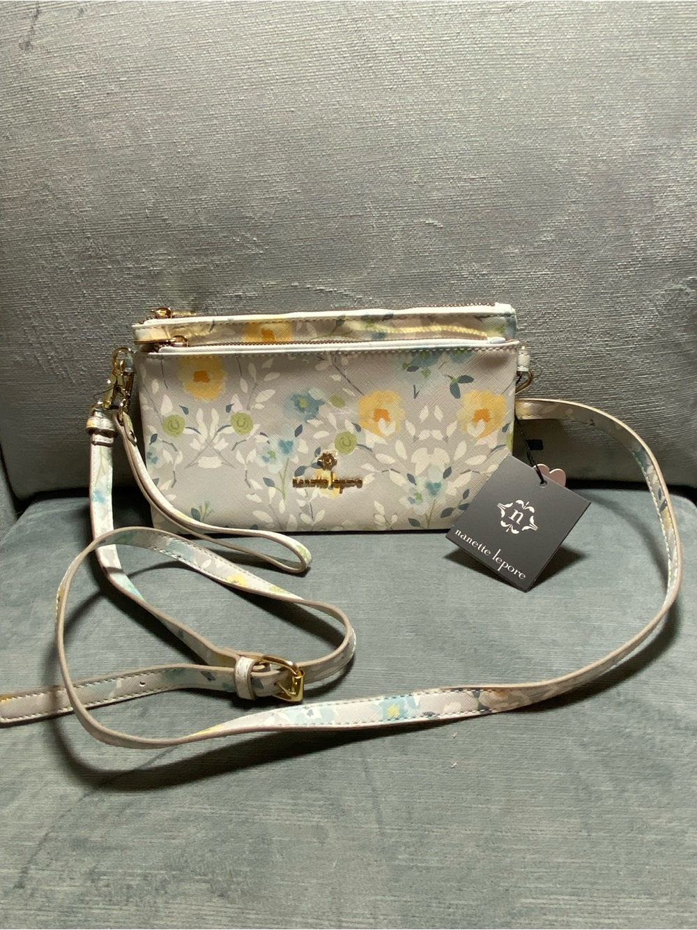 Nanette Lepore Floral Crossbody Bag in Cream and Yellow Floral NWT,Can Be Clutch